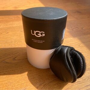 NEW- UGG Black Behind-The-Head Ear Warmer with Branded Cylindrical Box